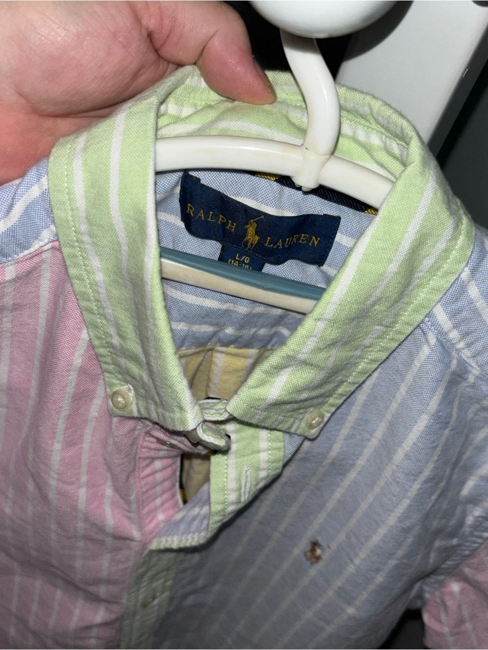Ralph Lauren Sz 14 -Color Striped Short-Sleeve Shirt for Kids